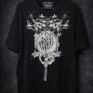 Artful Dodger Graphic Tee 4X Black Streetwear Skull Crest Shirt